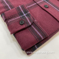 Red plaid 100%cotton flannel shirt for men